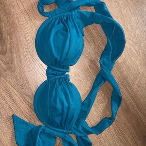 Teal Blue Halter Bikini Top